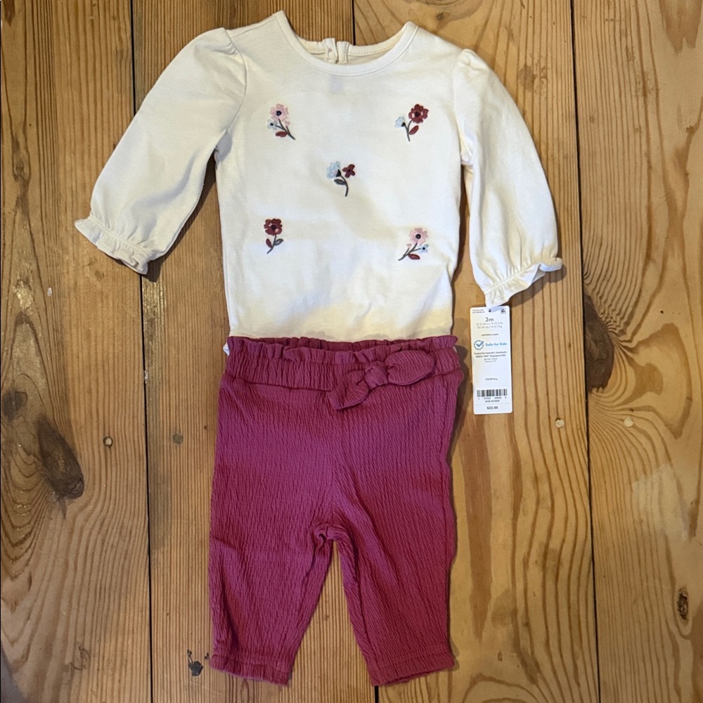 Carter's Cream and Pink Kids Matching Set